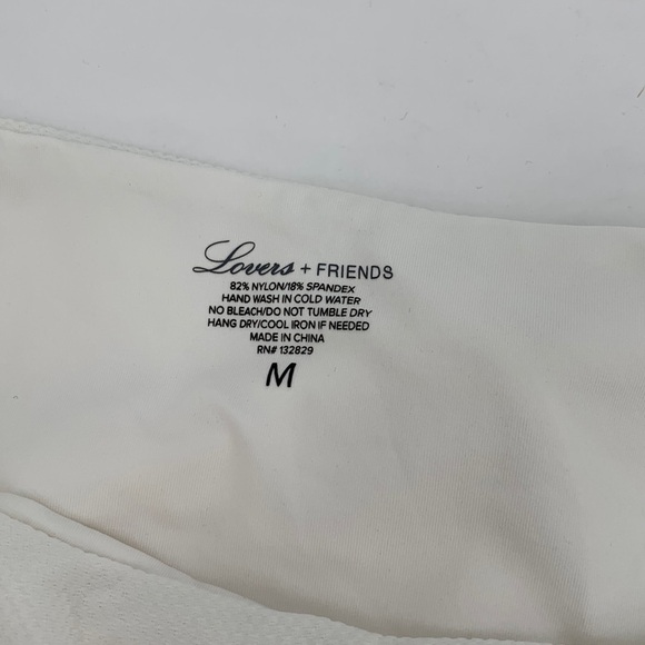 Lovers and Friends Chelsey High Waist swim bikini Bottom gold zipper white M - Picture 6 of 6